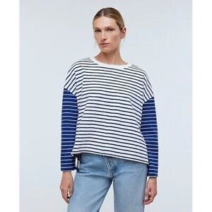 Madewell Women’s Easy Long Sleeve Rugby Tee in Contrasting Stripe